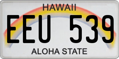 HI license plate EEU539