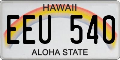 HI license plate EEU540