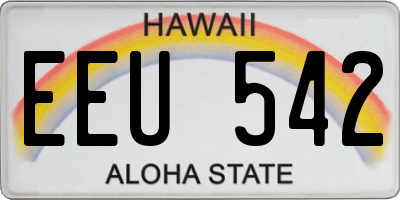 HI license plate EEU542
