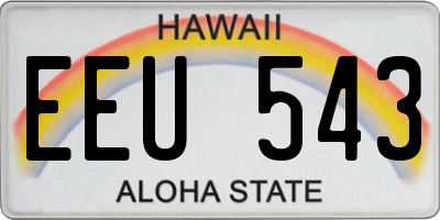 HI license plate EEU543