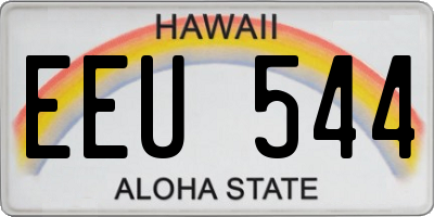 HI license plate EEU544