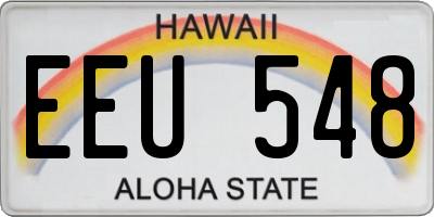 HI license plate EEU548