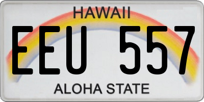 HI license plate EEU557