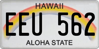 HI license plate EEU562