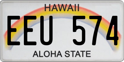 HI license plate EEU574