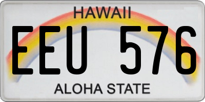 HI license plate EEU576