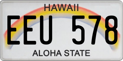 HI license plate EEU578