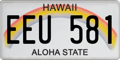HI license plate EEU581