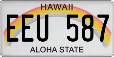 HI license plate EEU587