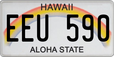 HI license plate EEU590