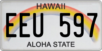 HI license plate EEU597