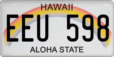 HI license plate EEU598