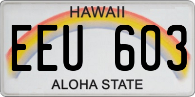 HI license plate EEU603