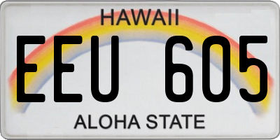 HI license plate EEU605