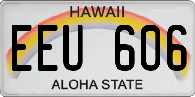 HI license plate EEU606