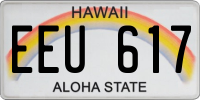 HI license plate EEU617