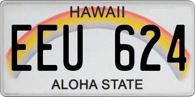 HI license plate EEU624