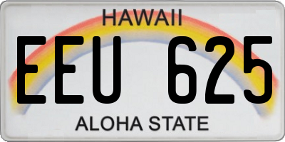 HI license plate EEU625