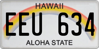 HI license plate EEU634