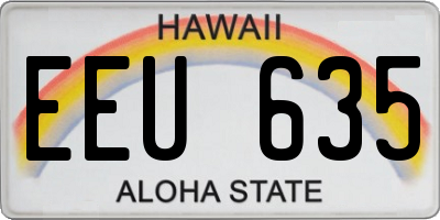 HI license plate EEU635