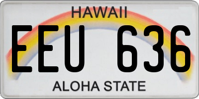 HI license plate EEU636