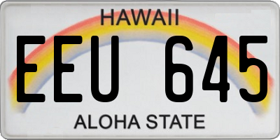 HI license plate EEU645