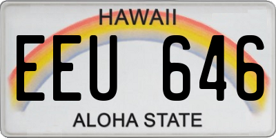HI license plate EEU646