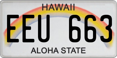 HI license plate EEU663