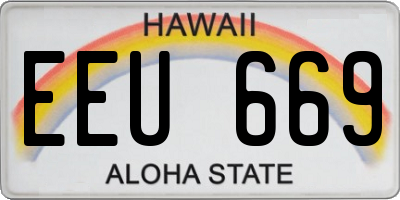 HI license plate EEU669