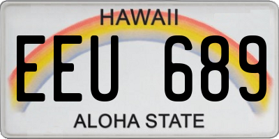 HI license plate EEU689