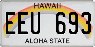 HI license plate EEU693