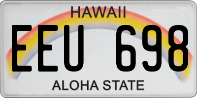 HI license plate EEU698