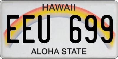 HI license plate EEU699