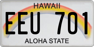 HI license plate EEU701