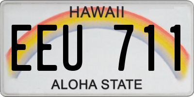 HI license plate EEU711