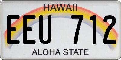 HI license plate EEU712