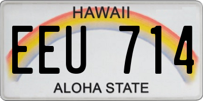 HI license plate EEU714