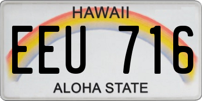 HI license plate EEU716