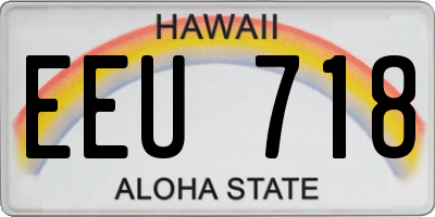 HI license plate EEU718