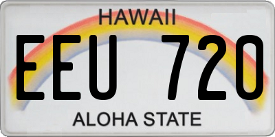 HI license plate EEU720