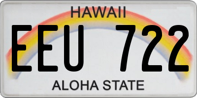 HI license plate EEU722