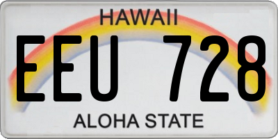 HI license plate EEU728