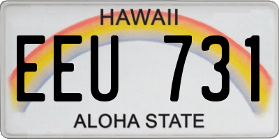 HI license plate EEU731