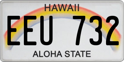 HI license plate EEU732