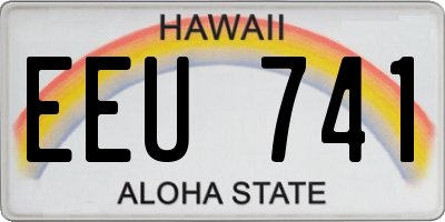 HI license plate EEU741