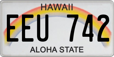 HI license plate EEU742