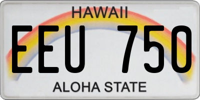 HI license plate EEU750