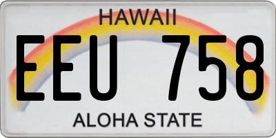 HI license plate EEU758