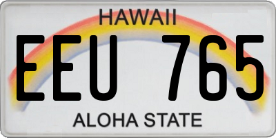 HI license plate EEU765