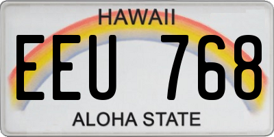 HI license plate EEU768